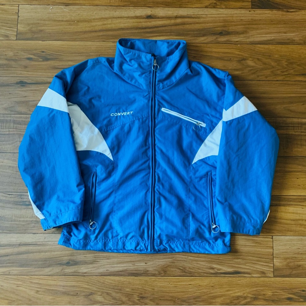 Vintage Columbia Convert Unisex Blue and White Winter Puffer Jacket